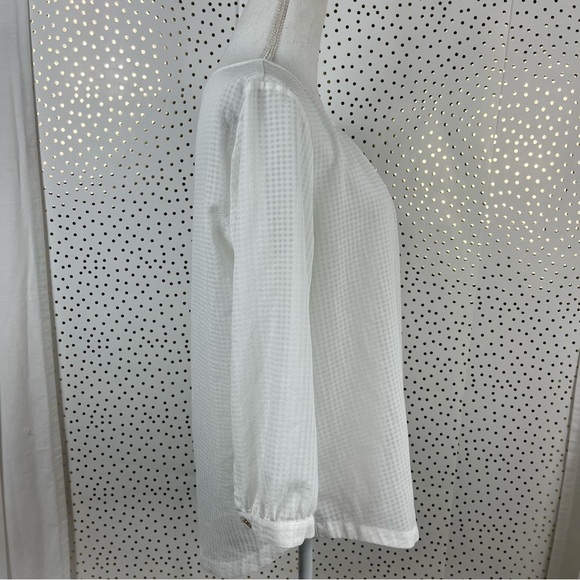 J.Crew Factory Semi-Sheer Grid Top - Picture 4 of 9